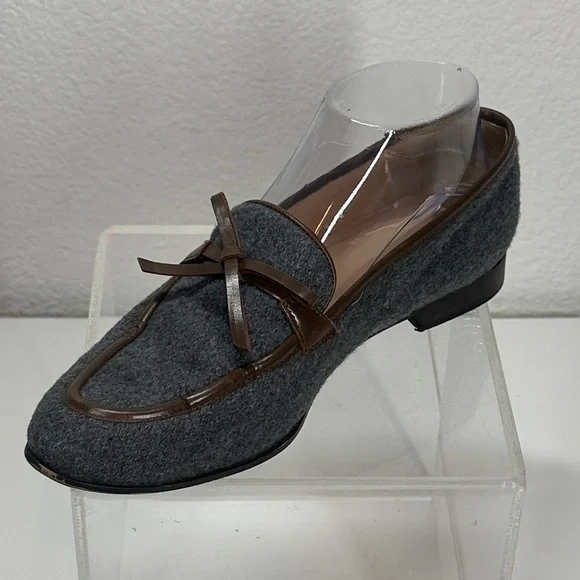 J. Crew Flannel Academy Loafers Gray and Brown Women's Loafers 7.5 - Picture 7 of 12